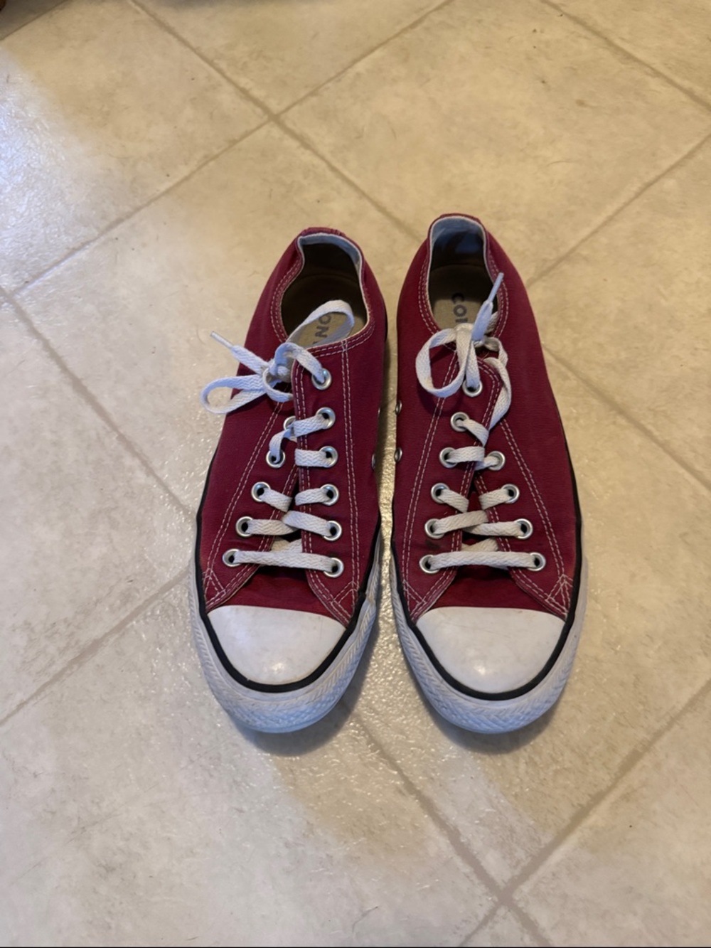 Converse Maroon and White Women's Sneakers